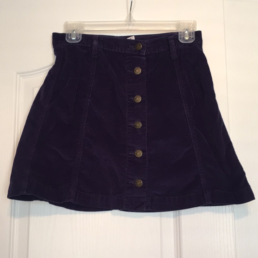 Corduroy Buttoned Skirt